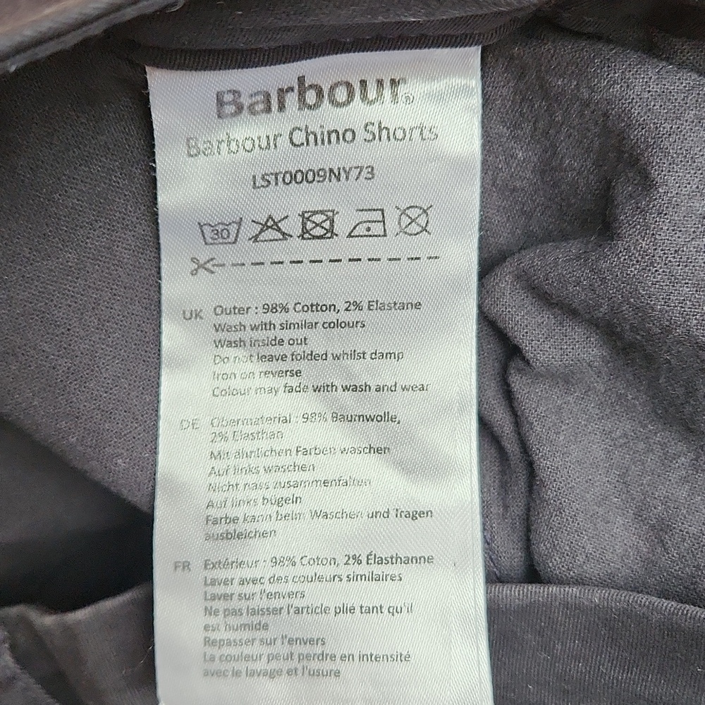 BARBOUR Chino Shorts, Navy, Size 4 - Picture 3 of 5